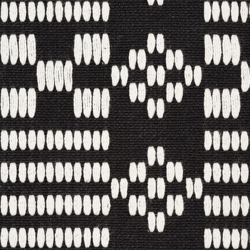 Wilson Embroidery Fabric, Black