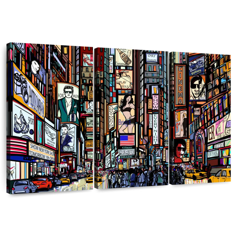Caricature de Sebbie, Times Square, H 32 po x l 50 po