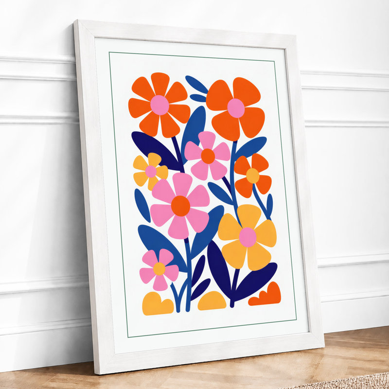 Vibrant Floral Garden Modern - Print, A4 - 29.7 x 21.0 cm, White