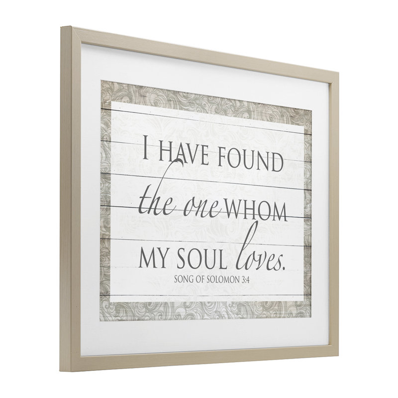 «The One Whom My Soul Loves», impression encadrée sous verre, conception de SD Graphics Studio, H 17 po x l 21 po