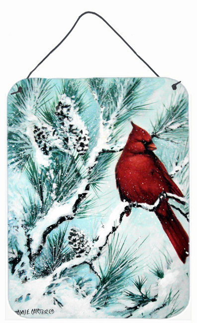 « winter redbird 1 northern cardinal » par marie carter, reproduction d’art sur plaque