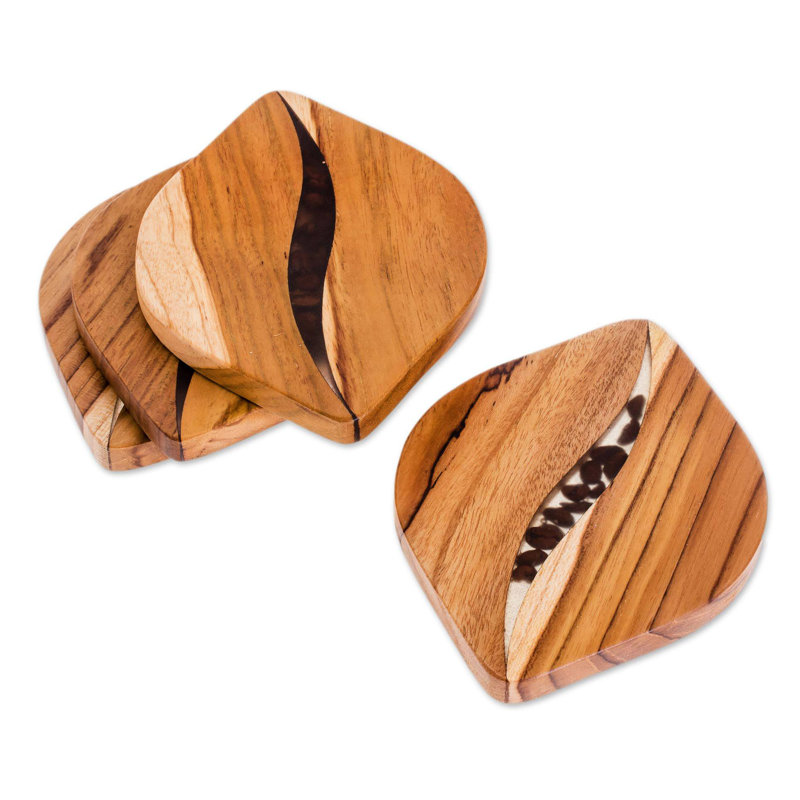 Sous-verres Café Morning Teakwood (ensemble de 4)