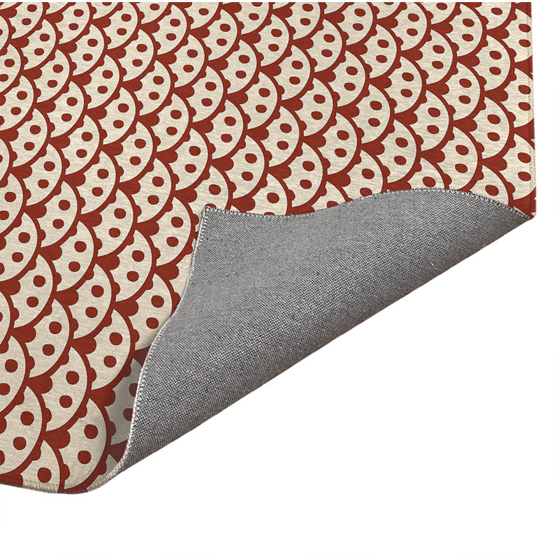 Tapis de cuisine à profil bas, Rectangle 5' x 7', Brick Clay Geometric