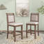 Ensemble de table de salle à manger à hauteur de comptoir en bois 3 pièces avec 2 chaises rembourrées pour petite place-1509186695-1509186692