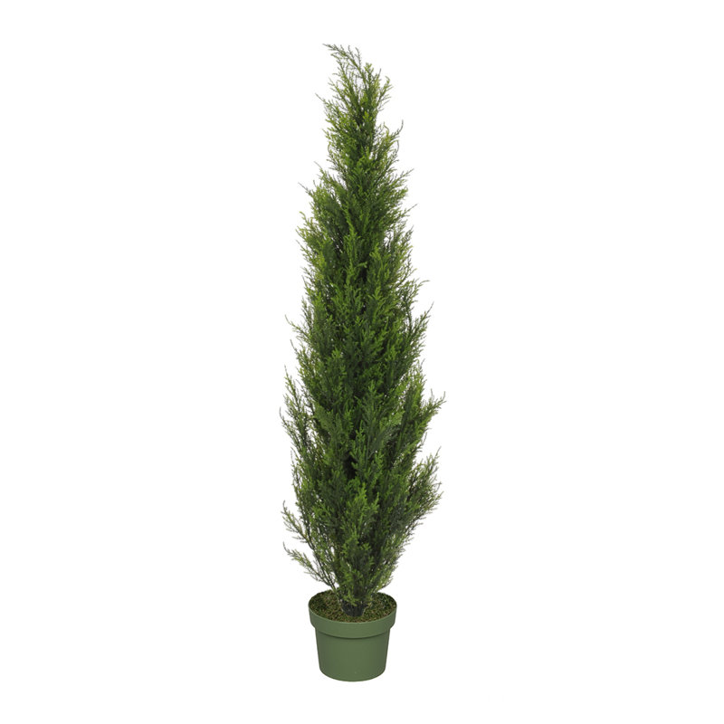 Faux Cedar Tree in Pot, 46" H x 11" W x 11" D