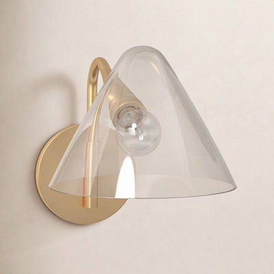 Kilby Single Light Glass Dimmable Armed Sconce