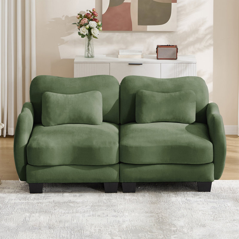 Causeuse pour salon et chambre à coucher, Green Chenille