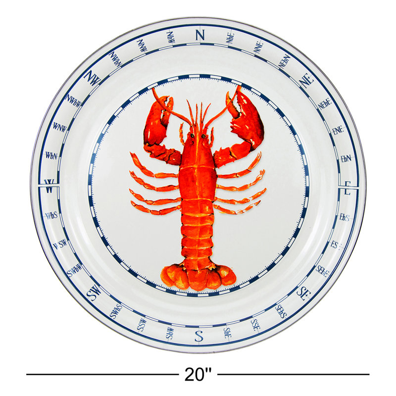 Golden Rabbit Enamelware Lobster 20" Large Tray