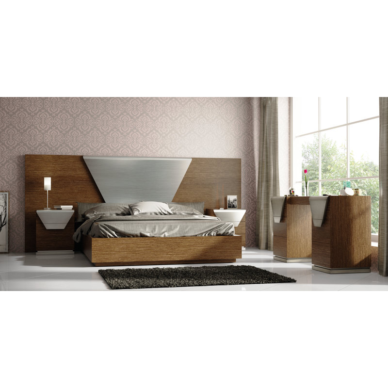 Solid Wood Bed, King, Matte