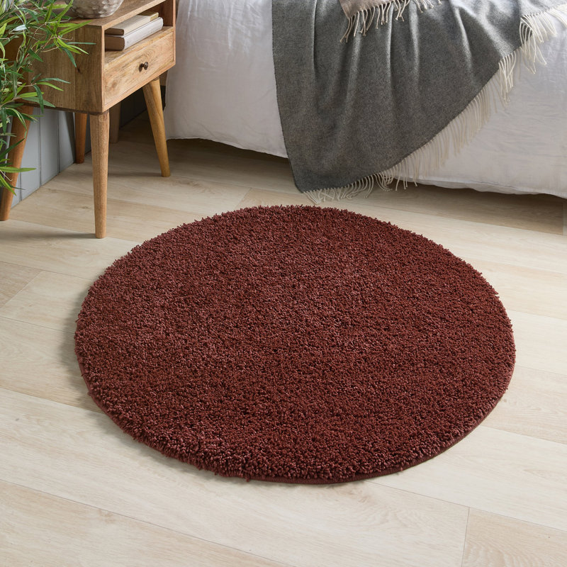 Solid Colour Machine Tufted Area Rug, Round 100 cm