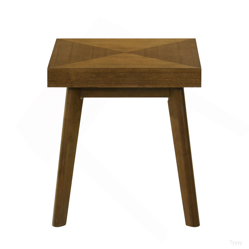 Table d'appoint carrée en bois brun noyer