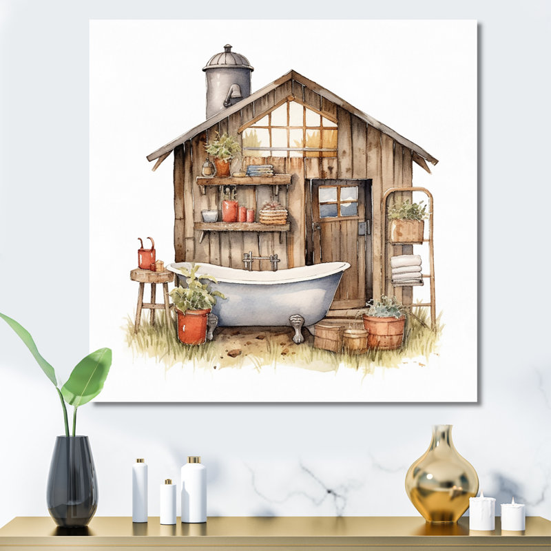 «Natural Bathroom Decor XXXV», reproduction d'art sur toile, H 24 po x l 32 po x P 1 po, Toile tendue