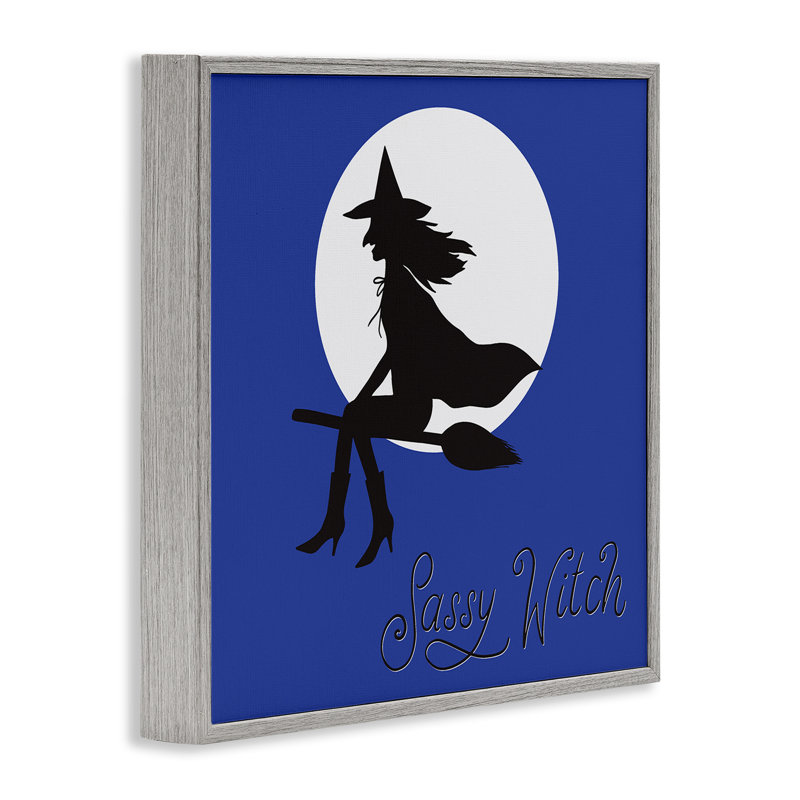 Sorcière Sassy et pleine lune, estampe numérique, design par Sazerelli Designs, H 12 po x l 12 po