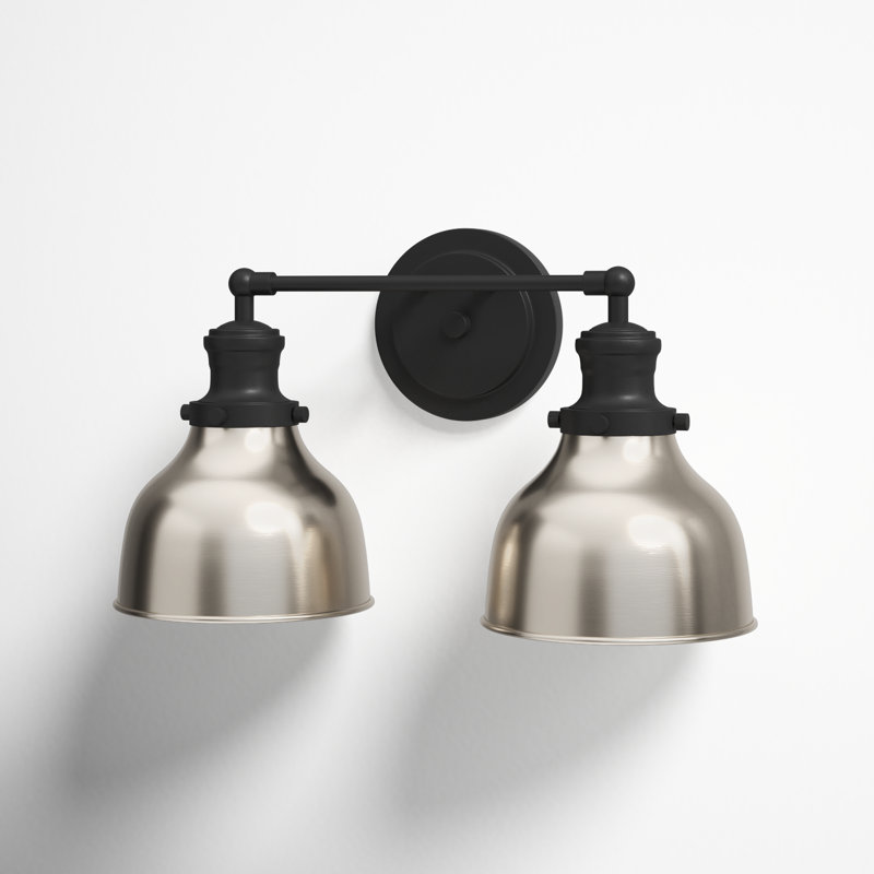 Zephyr 2 Light Dimmable Vanity Light, Charcoal, Satin Nickel 