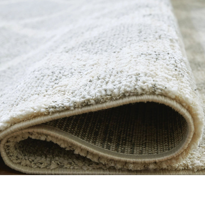 Tapis en polypropylène gris ivoire Unos