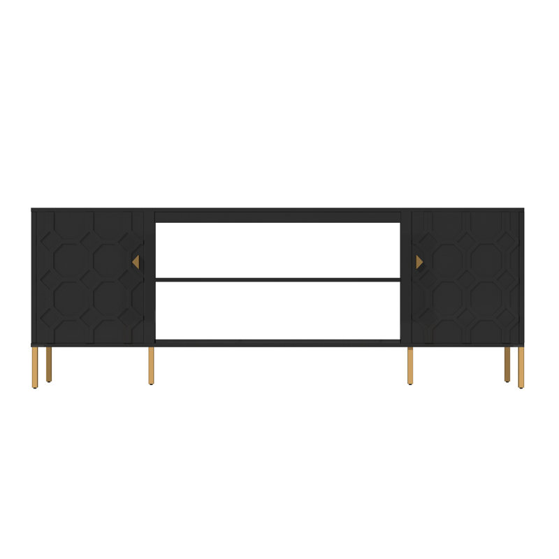Crédence de rangement l 70,08 po., Noir