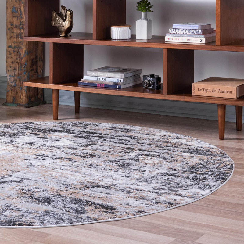Abstract Indoor Rug, Round 7'1"