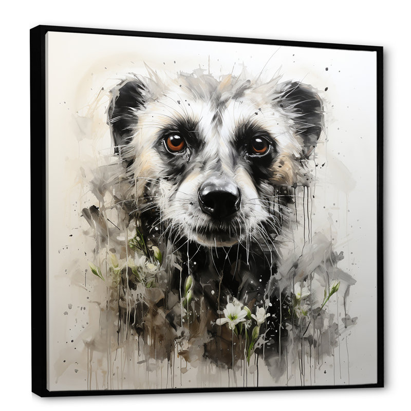 «Grey Meadow», art mural Meercat II rétro, Cadre flottant noir, H 36 po x l 36 po x P 1,5 po