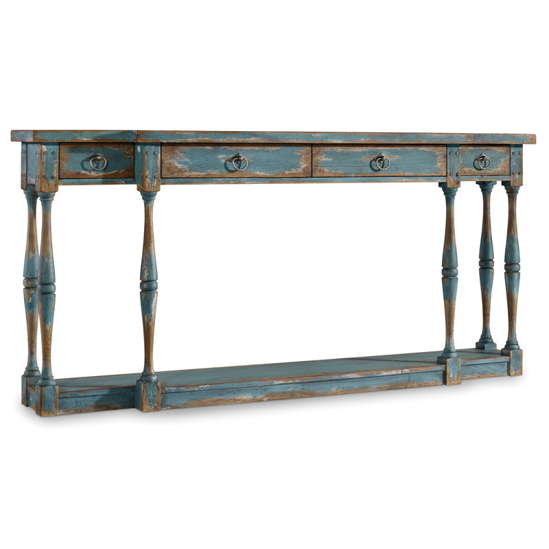 Sanctuary 72" Console Table, Antique Steel Blue