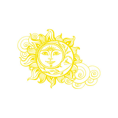 Décalcomanie murale soleil et lune