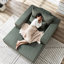 Fauteuil en velours côtelé de 75 pouces avec repose-pieds amovible, aucun assemblage requis, canapé-lit moderne moelleux pour le salon et la chambre à coucher, article d'armée requis Fauteuil inclinable en éponge, élément saillant-1138676271