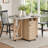 Rolling Drop Leaf Dining Table with Storage Cabinet and Wine Rack
