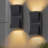 2-Light Black Aluminum Outdoor Wall Light(2-Pack)
