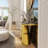 3 Piece White Glass And Gold Living Room Table Set Of 3
