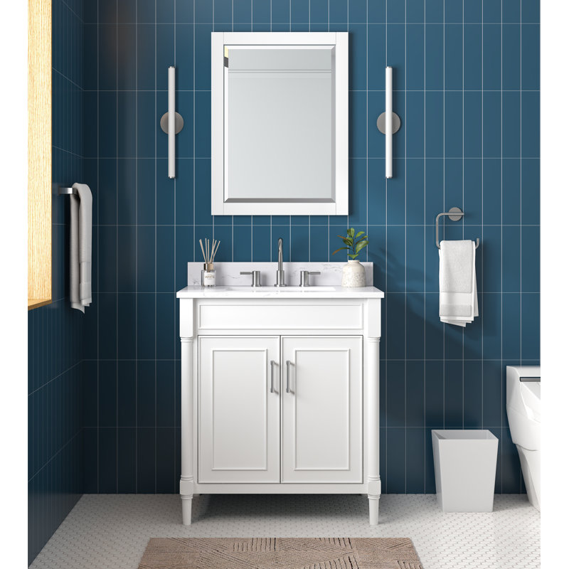 Bristol 31'' White Single Bathroom Vanity with Marble Top