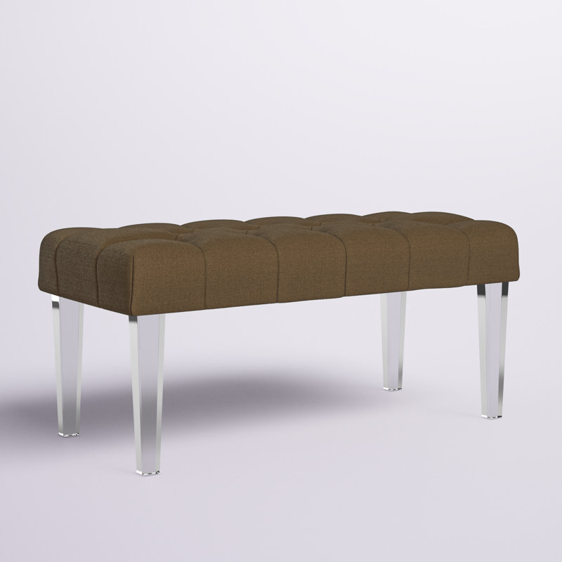 Edith Polyester Upholstered Bench, Brown