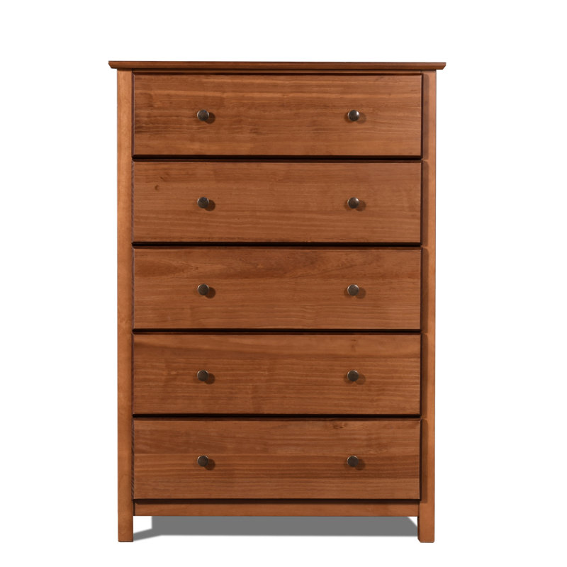 Commode 5 tiroirs Shaker, Noyer
