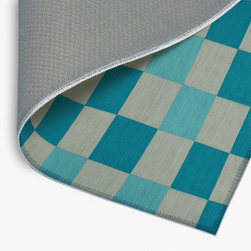 Tapis d'intérieur et d'extérieur à carreaux gris, Rectangle 4pi x 6 pi