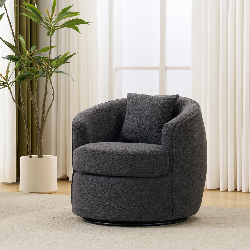 Fauteuil d'appoint pivotant Modern Boucle, Gris foncé