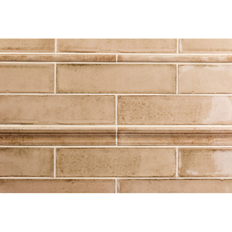 Taupe Ceramic Quarter Round Tile Trim 12" x 2"