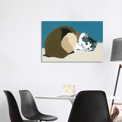 Colbert On Teal 1 Piece Wrapped Canvas Wall Art