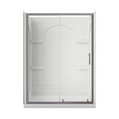 60'' W 83'' H Frameless Rectangle Reversible Shower Kit