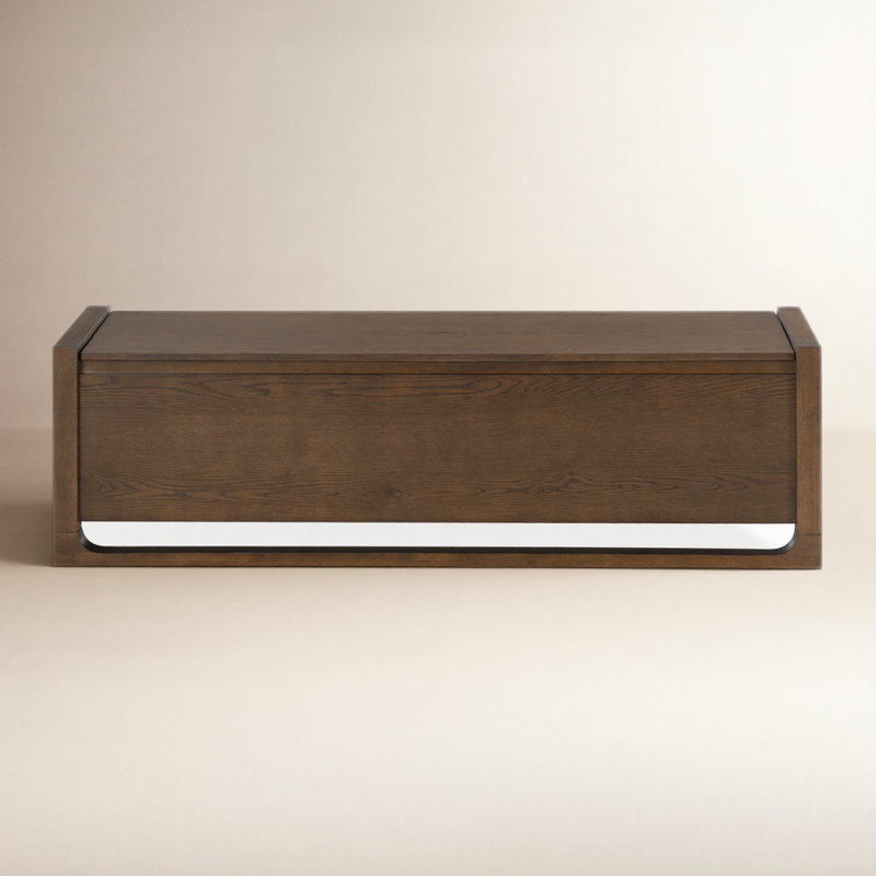 Maddie Tyrell Wood Storage Bench, Walnut