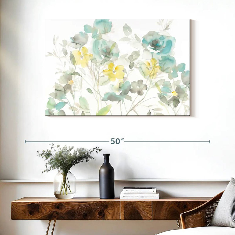 Ombres Avery Aqua Roses, H 26 po x l 39 po