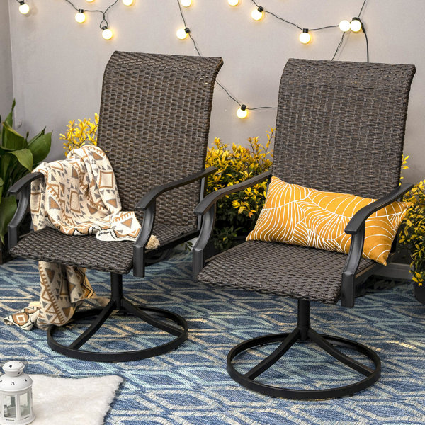 Lark Manor Argyri Swivel Patio Dining Armchair & Reviews | Wayfair