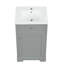 Meuble-lavabo de 20 po gris. Fabrication de planches, lavabo en céramique. Armoire de rangement avec porte et tablette réglable. Lavabo d'ingrédient moderne, gris.-1036781135