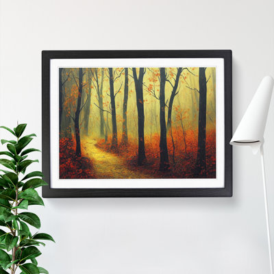 Traditional Autumn Forest 1 Piece Single Picture Frame Wall Art
