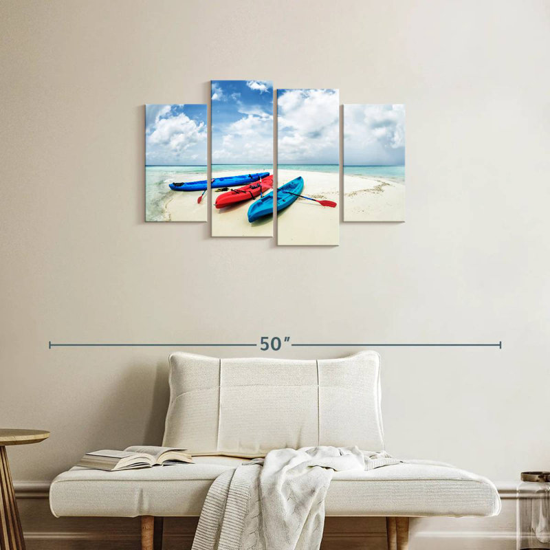 Sireci Kayaks On A Sandbar, 22" H x 36" W