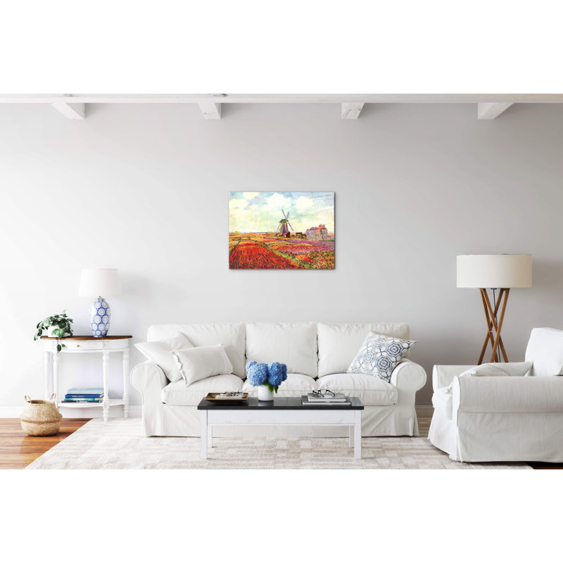 Tulips of Holland by Monet Claude 57cm H X 76cm W CrystalArt Material Acrylic Glass Effect, Frameless Panel Lightweight Ready to Hang