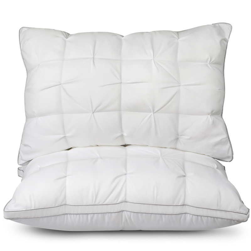 Oreiller de lit moelleux, rembourrage en duvet synthétique super doux de qualité supérieure, oreillers de lit de qualité hôtelière de luxe pour dormeur latéral