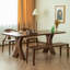 Table de salle à manger en bois massif de luxe minimaliste-104571189