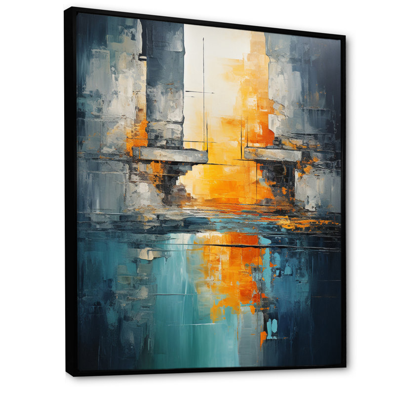 «Green Orange», Bold Abstract Flow Collage I - Collages abstraits, impressions sur toile, H 44 po x l 34 po x P 1,5 po