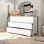 Armoire de rangement 47 pouces à 6 tiroirs, commode sans main avec grand espace de rangement