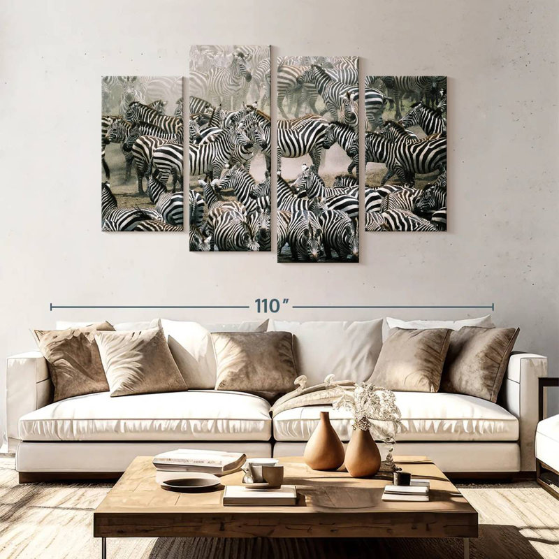 Brampt Zebra Herd, 54" H x 84" W