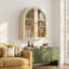 Arched Wooden Wall-Mounted Medicine Cabinet 61x24x71cm | Clear Acrylic Door & Adjustable Shelves for Bathroom Storage-135472622