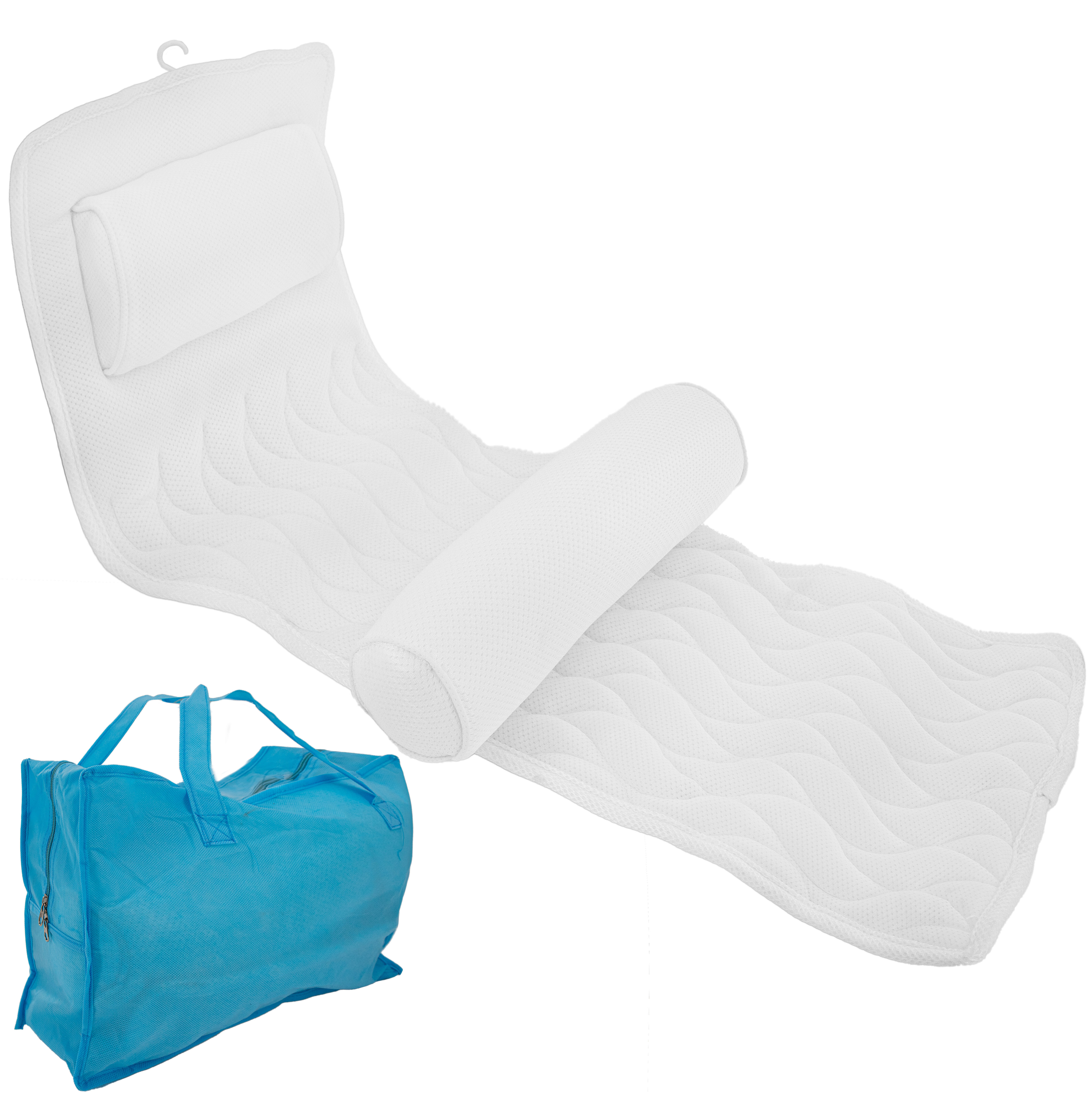 Full Body Bath Pillows For Tub Luxury Bathtub Pillow Cushion For Head,Shoulder,Back&Lumbar Support Thick Tub Pillow For Bathtub For Women Relaxing Soft 5D Air Mesh Mat 12 Non-Slip Power Suction Cups